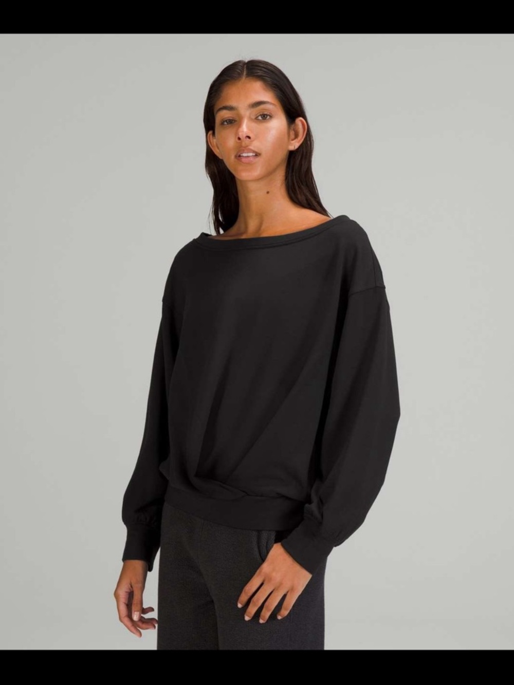 Lululemon NWT Black Pleated Modal Fleece Pullover Size 4